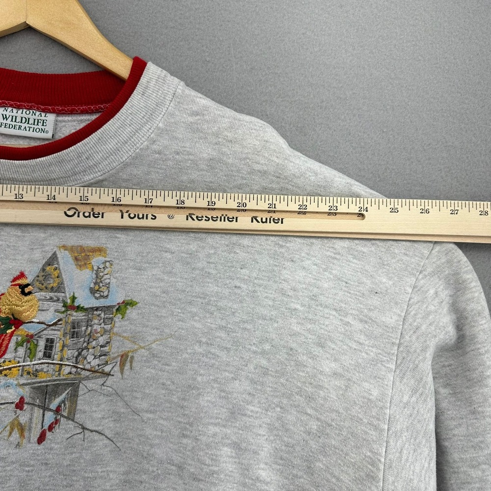 VTG National Wildlife Federation Cardinal House Embroidered Sweatshirt Gray XL - Picture 5 of 9